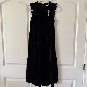 NWT J. Crew Black Velvet Sleeveless Dress